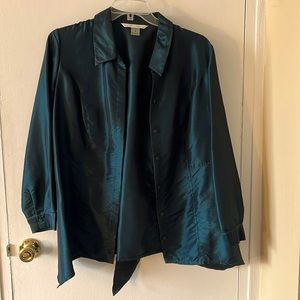 Peter Nygard green shimmery evening jacket w/ BOW in back